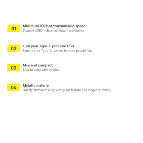 Adapter Baseus Ingenuity Series z USB-C do USB-A 10Gb/s - czarny Adapter Baseus Ingenuity Series z USB-C do USB-A 10Gb/s - czarny