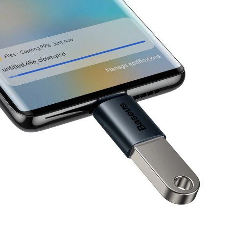 Adapter Baseus Ingenuity Series z USB-C do USB-A 10Gb/s - niebieski Adapter Baseus Ingenuity Series z USB-C do USB-A 10Gb/s - niebieski