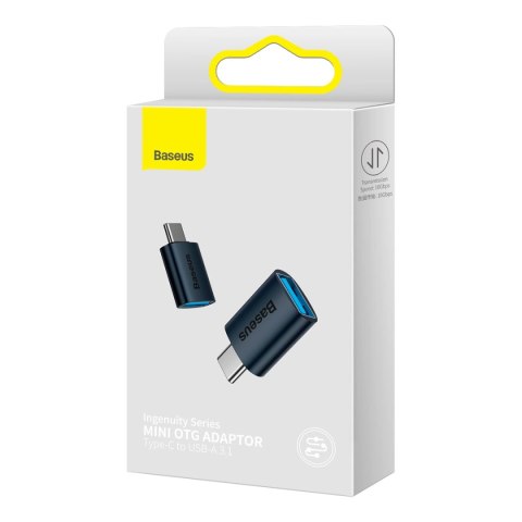 Adapter Baseus Ingenuity Series z USB-C do USB-A 10Gb/s - niebieski Adapter Baseus Ingenuity Series z USB-C do USB-A 10Gb/s - niebieski