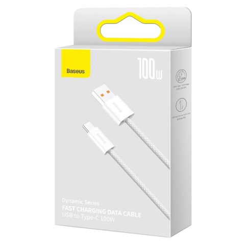 Baseus Dynamic Series kabel USB - USB Typ C 100W 2m biały (CALD000702) Baseus Dynamic Series kabel USB - USB Typ C 100W 2m biały (CALD000702)