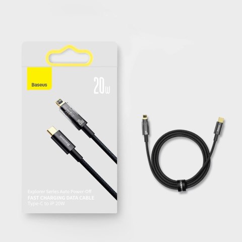 Baseus Explorer Series kabel przewód USB Typ C - Lightning 20W 1m czarny (CATS000001)