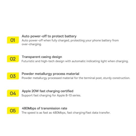 Baseus Explorer Series kabel przewód USB Typ C - Lightning 20W 1m czarny (CATS000001)