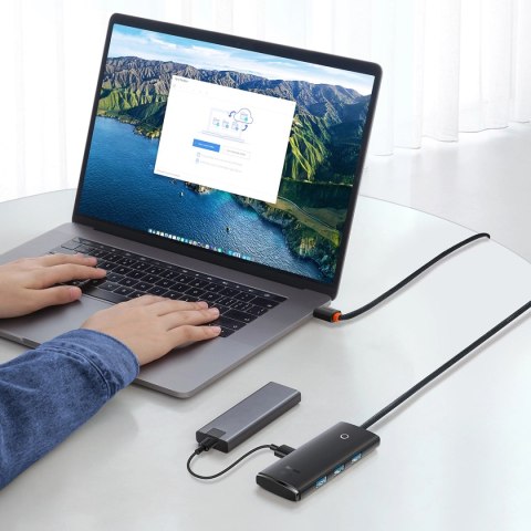 Baseus Lite Series HUB 4-Portowy (USB-A do 4xUSB-A 3.0) 2m czarny (WKQX030201) Baseus Lite Series HUB 4-Portowy (USB-A do 4xUSB-A 3.0) 2m czarny (WKQX030201)