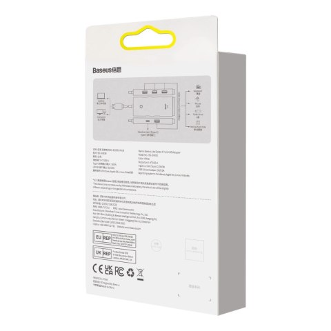 Baseus Lite Series przejściówka HUB USB Typ C - 4x USB 3.0 25cm czarny (WKQX030301)