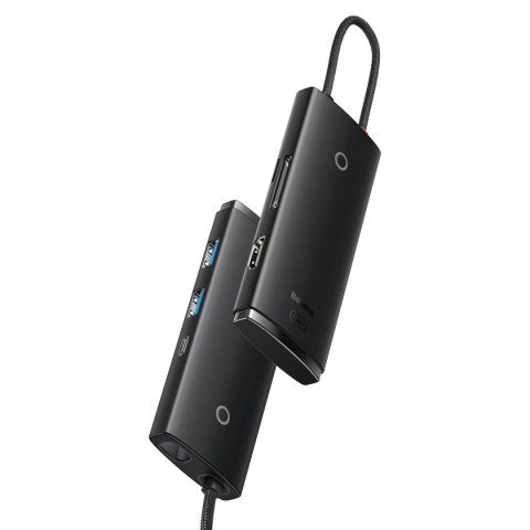 Baseus Lite Series wielofunkcyjny HUB USB Typ C - 2 x USB 3.0 / USB Typ C PD / HDMI 1,4 / SD/TF czarny (WKQX050101) Baseus Lite Series wielofunkcyjny HUB USB Typ C - 2 x USB 3.0 / USB Typ C PD / HDMI 1,4 / SD/TF czarny (WKQX050101)