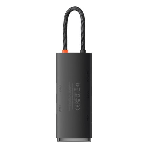 Baseus Lite Series wielofunkcyjny HUB USB Typ C - 2 x USB 3.0 / USB Typ C PD / HDMI 1,4 / SD/TF czarny (WKQX050101) Baseus Lite Series wielofunkcyjny HUB USB Typ C - 2 x USB 3.0 / USB Typ C PD / HDMI 1,4 / SD/TF czarny (WKQX050101)