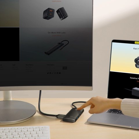 Baseus Lite Series wielofunkcyjny HUB USB Typ C - 2 x USB 3.0 / USB Typ C PD / HDMI 1,4 / SD/TF czarny (WKQX050101) Baseus Lite Series wielofunkcyjny HUB USB Typ C - 2 x USB 3.0 / USB Typ C PD / HDMI 1,4 / SD/TF czarny (WKQX050101)