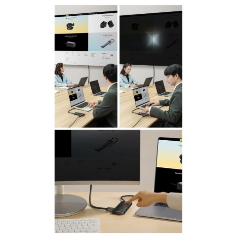 Baseus Lite Series wielofunkcyjny HUB USB Typ C - 2 x USB 3.0 / USB Typ C PD / HDMI 1,4 / SD/TF czarny (WKQX050101) Baseus Lite Series wielofunkcyjny HUB USB Typ C - 2 x USB 3.0 / USB Typ C PD / HDMI 1,4 / SD/TF czarny (WKQX050101)