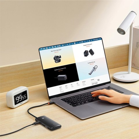Baseus Lite Series wielofunkcyjny HUB USB Typ C - 2 x USB 3.0 / USB Typ C PD / HDMI 1,4 / SD/TF czarny (WKQX050101) Baseus Lite Series wielofunkcyjny HUB USB Typ C - 2 x USB 3.0 / USB Typ C PD / HDMI 1,4 / SD/TF czarny (WKQX050101)