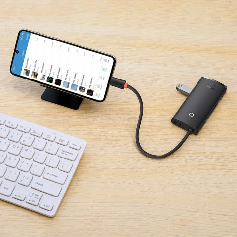 Baseus Lite Series wielofunkcyjny HUB USB Typ C - 2 x USB 3.0 / USB Typ C PD / HDMI 1,4 / SD/TF czarny (WKQX050101) Baseus Lite Series wielofunkcyjny HUB USB Typ C - 2 x USB 3.0 / USB Typ C PD / HDMI 1,4 / SD/TF czarny (WKQX050101)