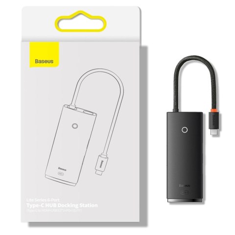 Baseus Lite Series wielofunkcyjny HUB USB Typ C - 2 x USB 3.0 / USB Typ C PD / HDMI 1,4 / SD/TF czarny (WKQX050101) Baseus Lite Series wielofunkcyjny HUB USB Typ C - 2 x USB 3.0 / USB Typ C PD / HDMI 1,4 / SD/TF czarny (WKQX050101)
