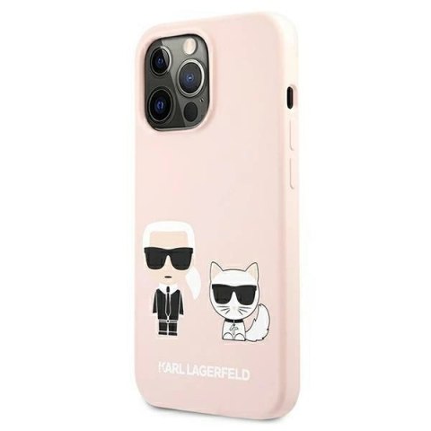 Etui Karl Lagerfeld Silicone Ikonik Karl&Choupette MagSafe na iPhone 13 Pro / iPhone 13 - jasnoróżowe Etui Karl Lagerfeld Silicone Ikonik Karl&Choupette MagSafe na iPhone 13 Pro / iPhone 13 - jasnoróżowe