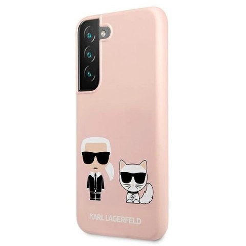 Etui Karl Lagerfeld Silicone Ikonik Karl&Choupette na Samsung Galaxy S22+ - jasnoróżowe Etui Karl Lagerfeld Silicone Ikonik Karl&Choupette na Samsung Galaxy S22+ - jasnoróżowe