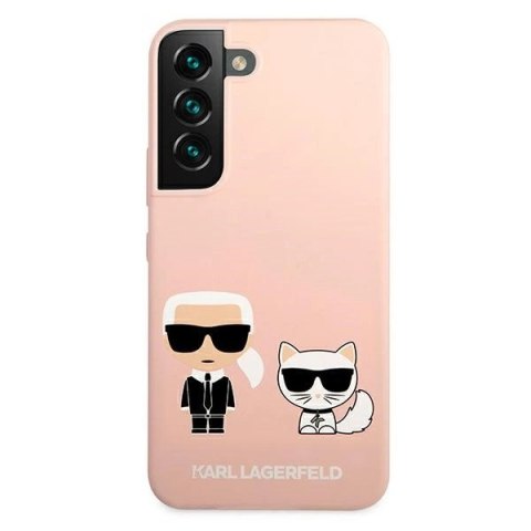 Etui Karl Lagerfeld Silicone Ikonik Karl&Choupette na Samsung Galaxy S22+ - jasnoróżowe Etui Karl Lagerfeld Silicone Ikonik Karl&Choupette na Samsung Galaxy S22+ - jasnoróżowe