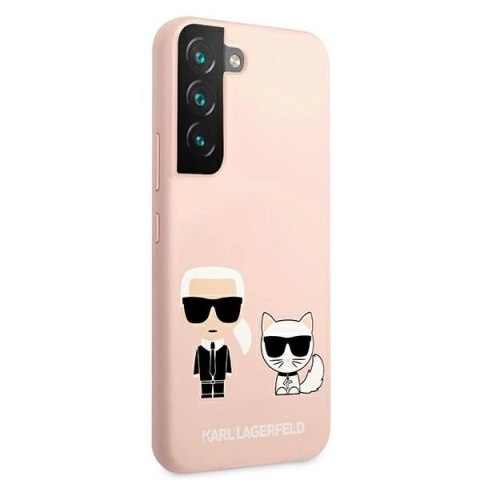 Etui Karl Lagerfeld Silicone Ikonik Karl&Choupette na Samsung Galaxy S22+ - jasnoróżowe Etui Karl Lagerfeld Silicone Ikonik Karl&Choupette na Samsung Galaxy S22+ - jasnoróżowe