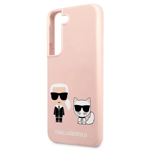 Etui Karl Lagerfeld Silicone Ikonik Karl&Choupette na Samsung Galaxy S22+ - jasnoróżowe Etui Karl Lagerfeld Silicone Ikonik Karl&Choupette na Samsung Galaxy S22+ - jasnoróżowe