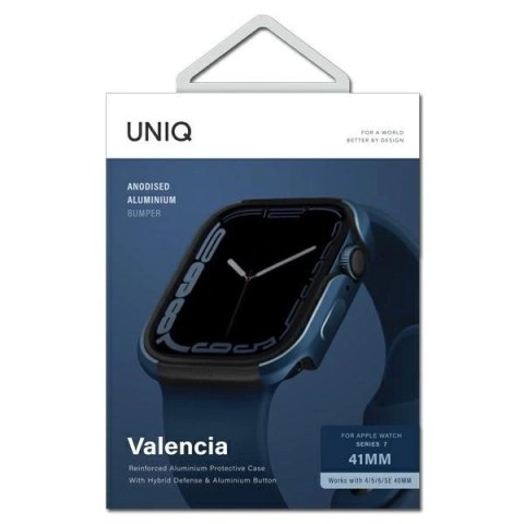 Etui UNIQ Valencia na Apple Watch 4/5/6/7/8/SE/SE2 40/41mm - niebieskie Etui UNIQ Valencia na Apple Watch 4/5/6/7/8/SE/SE2 40/41mm - niebieskie