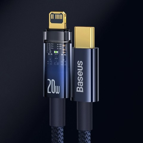 Kabel Baseus CATS000003 Lightning - USB-C 20W 480Mb/s 1m - niebieski Kabel Baseus CATS000003 Lightning - USB-C 20W 480Mb/s 1m - niebieski