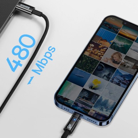 Kabel Baseus CATS000003 Lightning - USB-C 20W 480Mb/s 1m - niebieski Kabel Baseus CATS000003 Lightning - USB-C 20W 480Mb/s 1m - niebieski
