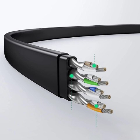Kabel Ugreen NW102 50179 płaski sieciowy LAN Ethernet Cat. 6 12m - czarny Kabel Ugreen NW102 50179 płaski sieciowy LAN Ethernet Cat. 6 12m - czarny