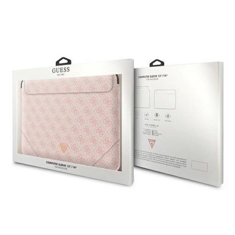 Pokrowiec Guess 4G Uptown Triangle Logo na laptopa 13-14'' - różowy Pokrowiec Guess 4G Uptown Triangle Logo na laptopa 13-14'' - różowy