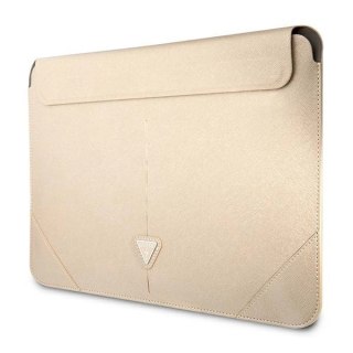 Pokrowiec Guess Saffiano Triangle Logo na laptopa 14'' - beżowy