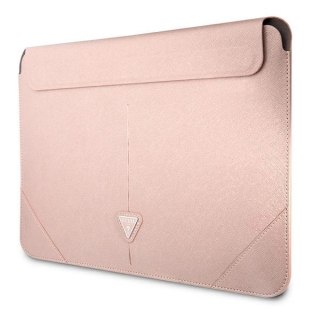 Pokrowiec Guess Saffiano Triangle Logo na laptopa 14" - różowy