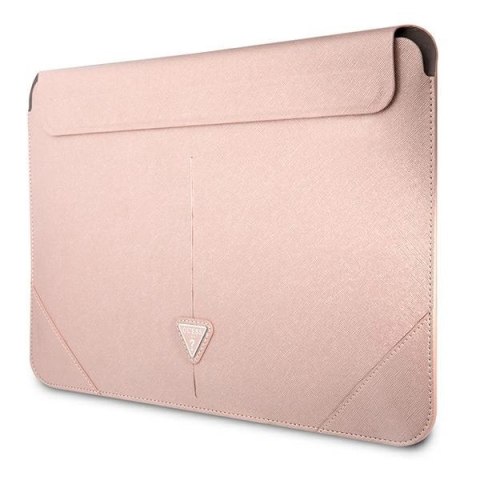 Pokrowiec Guess Saffiano Triangle Logo na laptopa 14" - różowy Pokrowiec Guess Saffiano Triangle Logo na laptopa 14" - różowy