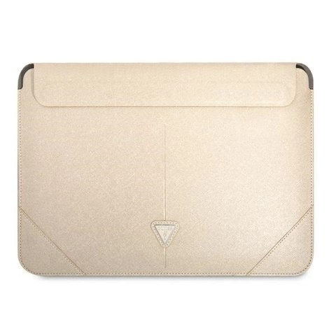 Pokrowiec Guess Saffiano Triangle Logo na laptopa 16'' - beżowy Pokrowiec Guess Saffiano Triangle Logo na laptopa 16'' - beżowy