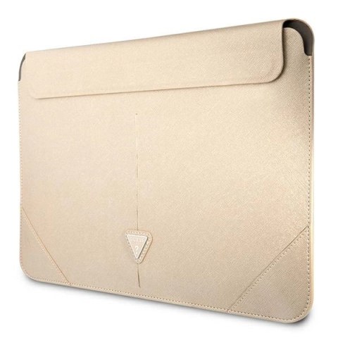 Pokrowiec Guess Saffiano Triangle Logo na laptopa 16'' - beżowy Pokrowiec Guess Saffiano Triangle Logo na laptopa 16'' - beżowy