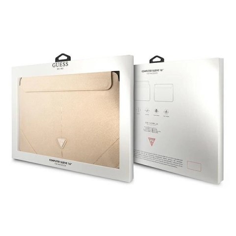 Pokrowiec Guess Saffiano Triangle Logo na laptopa 16'' - beżowy Pokrowiec Guess Saffiano Triangle Logo na laptopa 16'' - beżowy