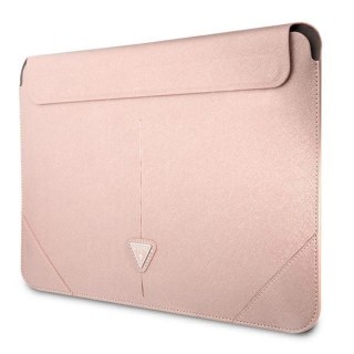 Pokrowiec Guess Saffiano Triangle Logo na laptopa 16'' - różowy