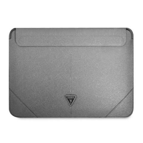 Pokrowiec Guess Saffiano Triangle Logo na laptopa 16'' - srebrny Pokrowiec Guess Saffiano Triangle Logo na laptopa 16'' - srebrny