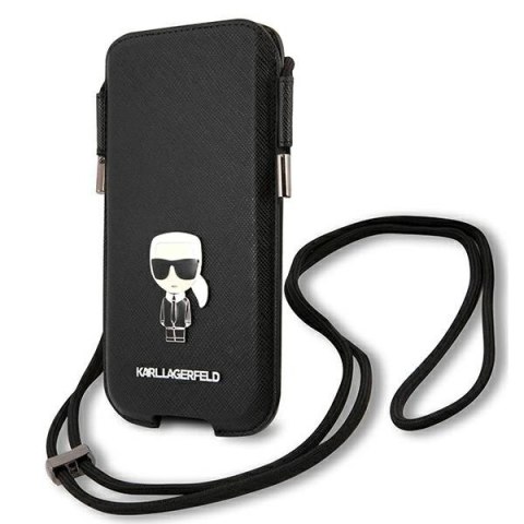 Torebka Karl Lagerfeld Saffiano Ikonik Karl 6.1'' - czarna Torebka Karl Lagerfeld Saffiano Ikonik Karl 6.1'' - czarna
