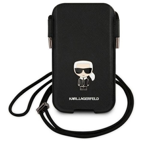 Torebka Karl Lagerfeld Saffiano Ikonik Karl 6.1'' - czarna Torebka Karl Lagerfeld Saffiano Ikonik Karl 6.1'' - czarna