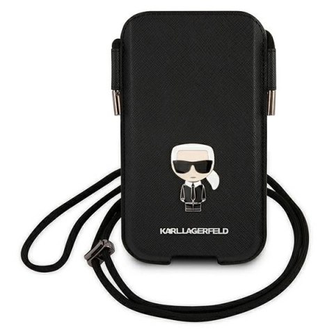 Torebka Karl Lagerfeld Saffiano Ikonik Karl 6.7'' - czarna Torebka Karl Lagerfeld Saffiano Ikonik Karl 6.7'' - czarna
