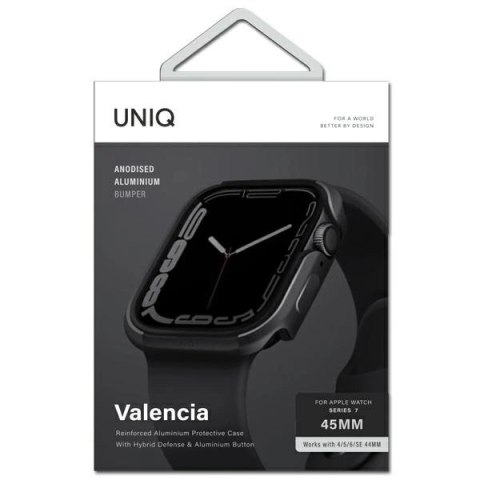 UNIQ etui Valencia Apple Watch Series 4/5/6/7/8/SE/SE2 45/44mm. grafitowy/graphite UNIQ etui Valencia Apple Watch Series 4/5/6/7/8/SE/SE2 45/44mm. grafitowy/graphite