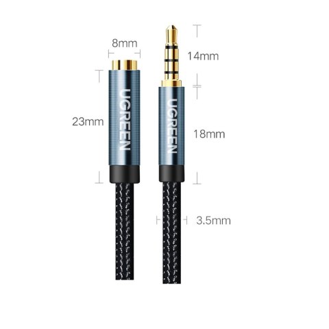 Ugreen adapter przejściówka mini jack 3,5mm 0,5m niebieski (AV118) Ugreen adapter przejściówka mini jack 3,5mm 0,5m niebieski (AV118)