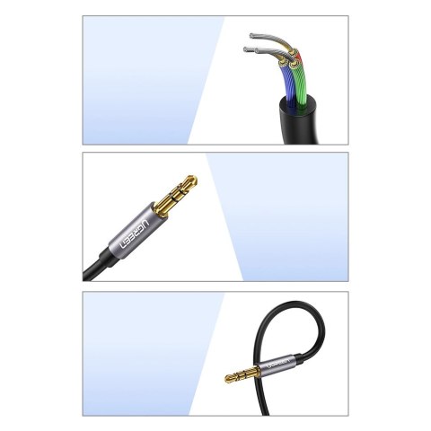 Ugreen adapter przejściówka mini jack 3,5mm 1m niebieski (AV118) Ugreen adapter przejściówka mini jack 3,5mm 1m niebieski (AV118)