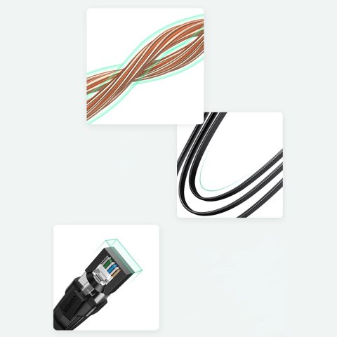 Ugreen kabel LAN Ethernet Cat.8 U/FTP płaski 2m czarny (NW134) Ugreen kabel LAN Ethernet Cat.8 U/FTP płaski 2m czarny (NW134)