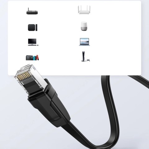 Ugreen kabel LAN Ethernet Cat.8 U/FTP płaski 2m czarny (NW134) Ugreen kabel LAN Ethernet Cat.8 U/FTP płaski 2m czarny (NW134)