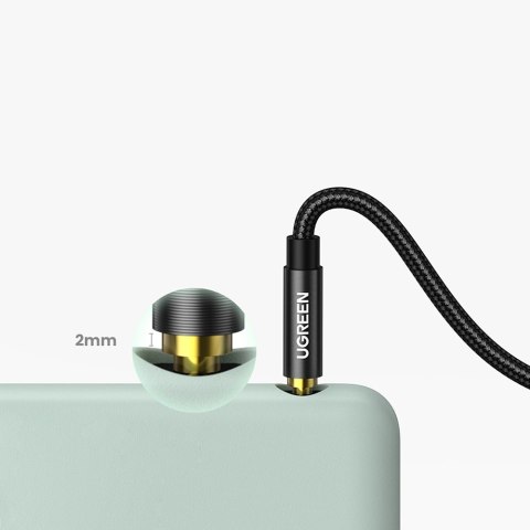 Ugreen kątowy kabel AUX 2 x mini jack 3,5 mm 1m niebieski (AV112) Ugreen kątowy kabel AUX 2 x mini jack 3,5 mm 1m niebieski (AV112)