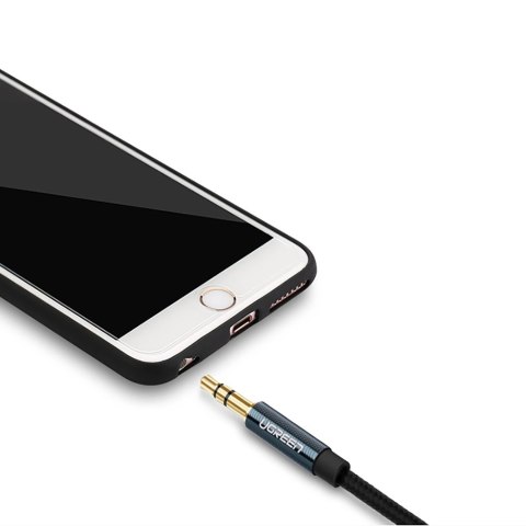 Ugreen kątowy kabel AUX 2 x mini jack 3,5 mm 1m niebieski (AV112) Ugreen kątowy kabel AUX 2 x mini jack 3,5 mm 1m niebieski (AV112)
