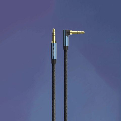 Ugreen kątowy kabel AUX 2 x mini jack 3,5 mm 1m niebieski (AV112) Ugreen kątowy kabel AUX 2 x mini jack 3,5 mm 1m niebieski (AV112)