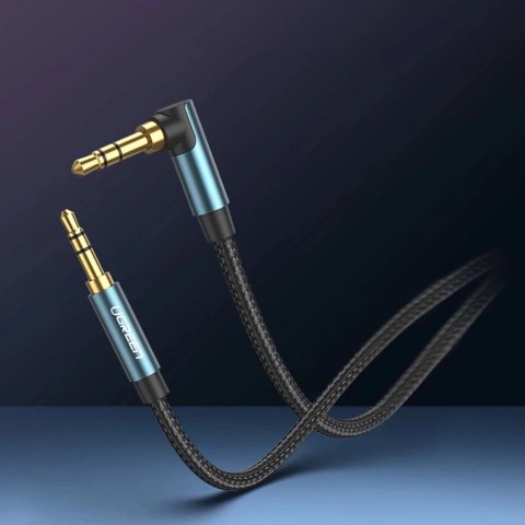 Ugreen kątowy kabel AUX 2 x mini jack 3,5 mm 1m niebieski (AV112) Ugreen kątowy kabel AUX 2 x mini jack 3,5 mm 1m niebieski (AV112)