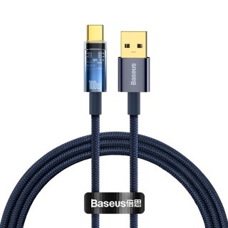 Baseus Explorer Series kabel przewód USB - USB Typ C 100W 1m niebieski (CATS000203)