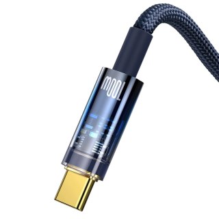 Baseus Explorer Series kabel przewód USB - USB Typ C 100W 1m niebieski (CATS000203)