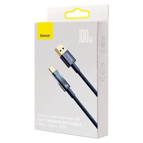 Baseus Explorer Series kabel przewód USB - USB Typ C 100W 1m niebieski (CATS000203)