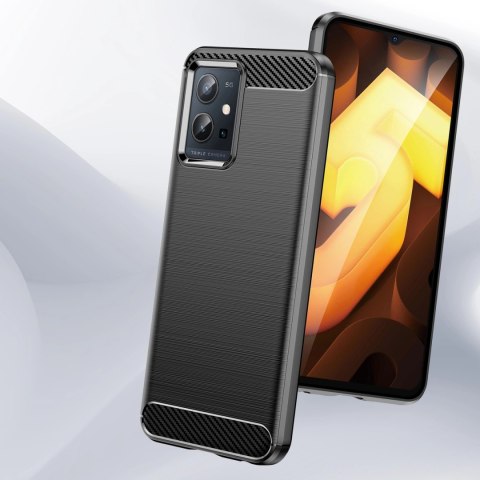 Carbon Case elastyczne etui pokrowiec Vivo Y55 / Y75 / Y33s / iQOO Z6 / iQOO U5 czarny Carbon Case elastyczne etui pokrowiec Vivo Y55 / Y75 / Y33s / iQOO Z6 / iQOO U5 czarny