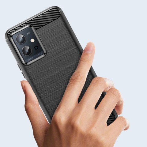 Carbon Case elastyczne etui pokrowiec Vivo Y55 / Y75 / Y33s / iQOO Z6 / iQOO U5 czarny Carbon Case elastyczne etui pokrowiec Vivo Y55 / Y75 / Y33s / iQOO Z6 / iQOO U5 czarny